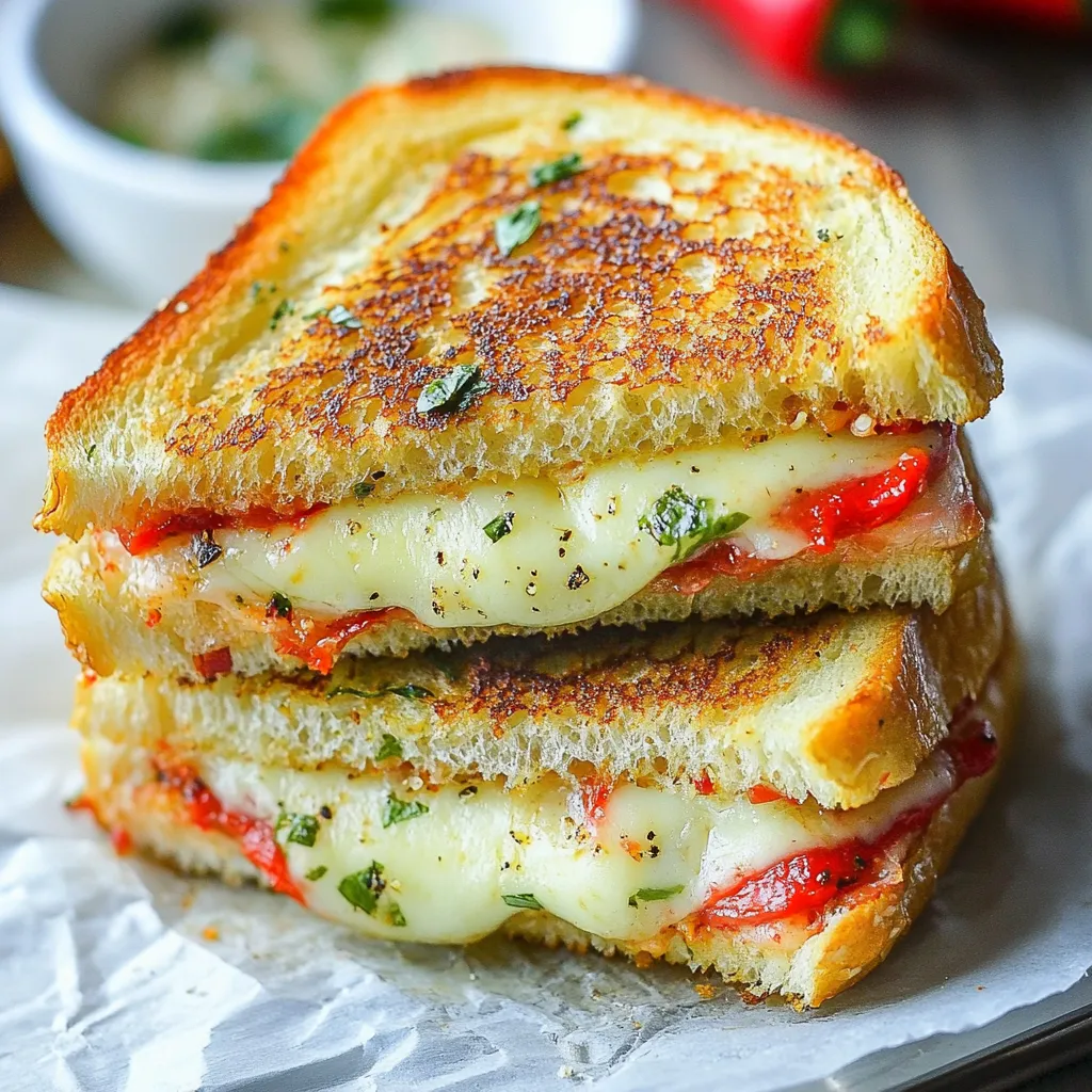 Roasted Pepper Grilled Cheese Sandwich