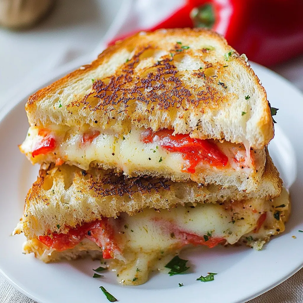 Roasted Pepper Grilled Cheese Sandwich
