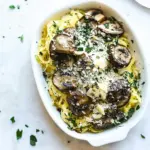 Roasted Spaghetti Squash with Parmesan Mushrooms