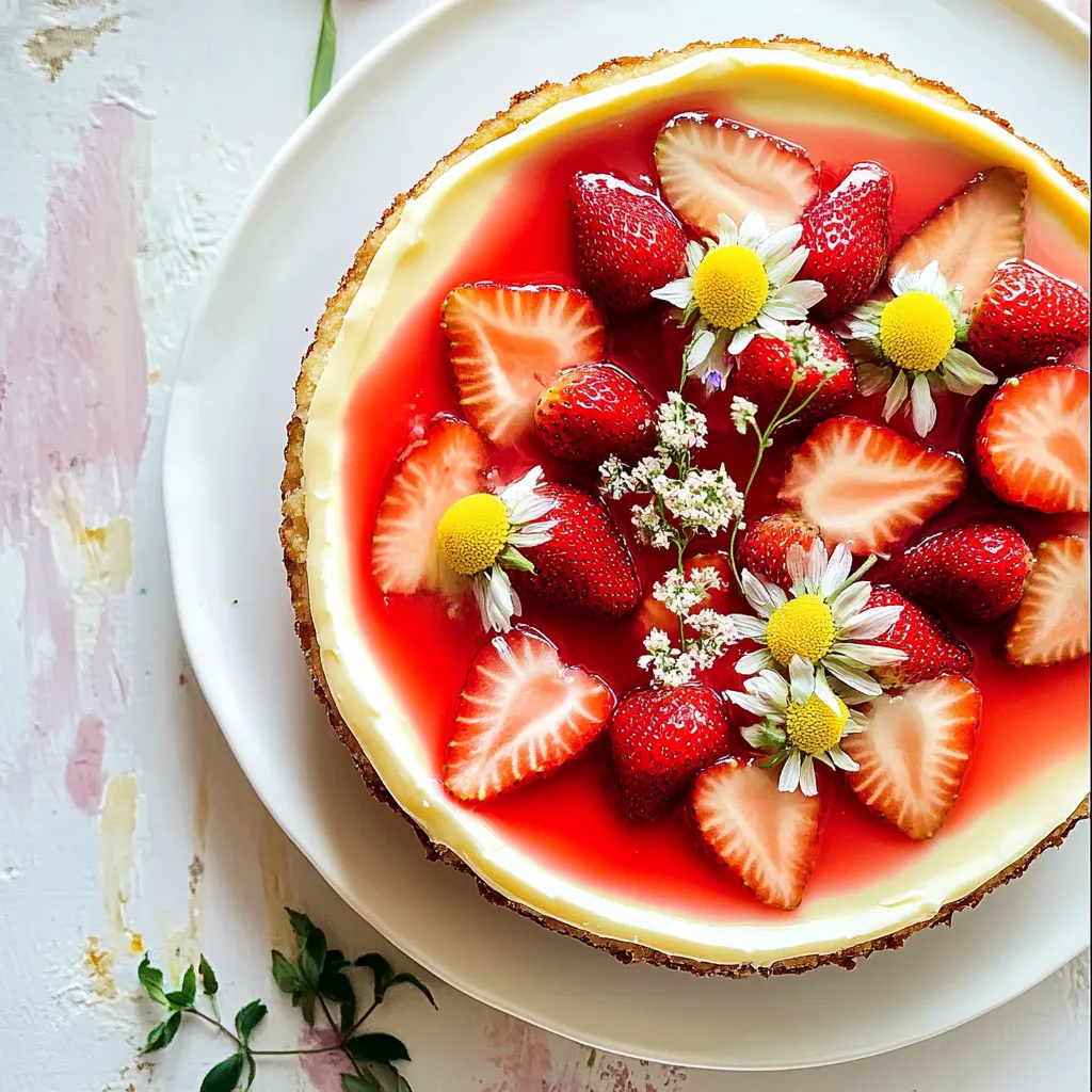 Simple Strawberry Chamomile Cheesecake