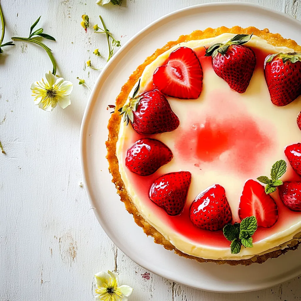 Simple Strawberry Chamomile Cheesecake