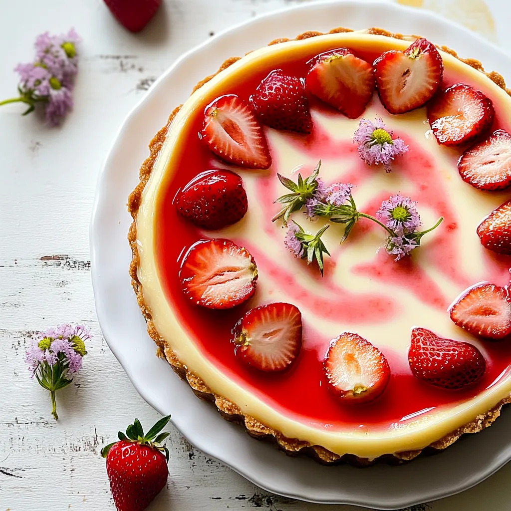 Simple Strawberry Chamomile Cheesecake