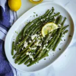 Skillet Seared Green Beans with Lemon and Cotija Cheese