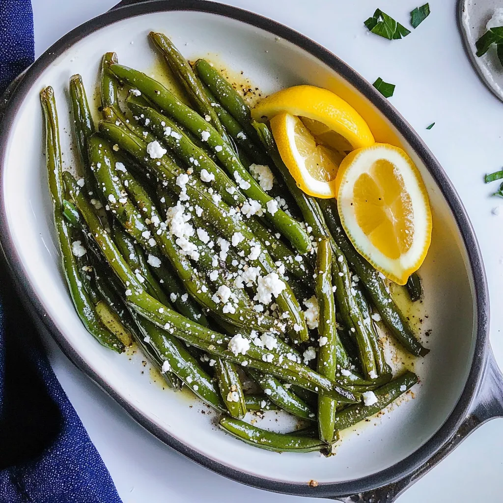 Skillet Seared Green Beans with Lemon and Cotija Cheese