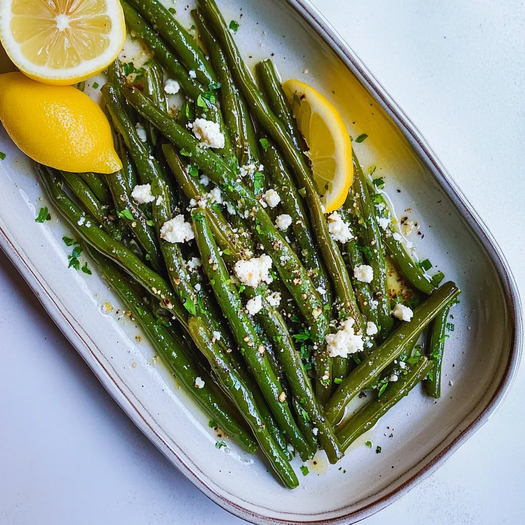Skillet Seared Green Beans with Lemon and Cotija Cheese