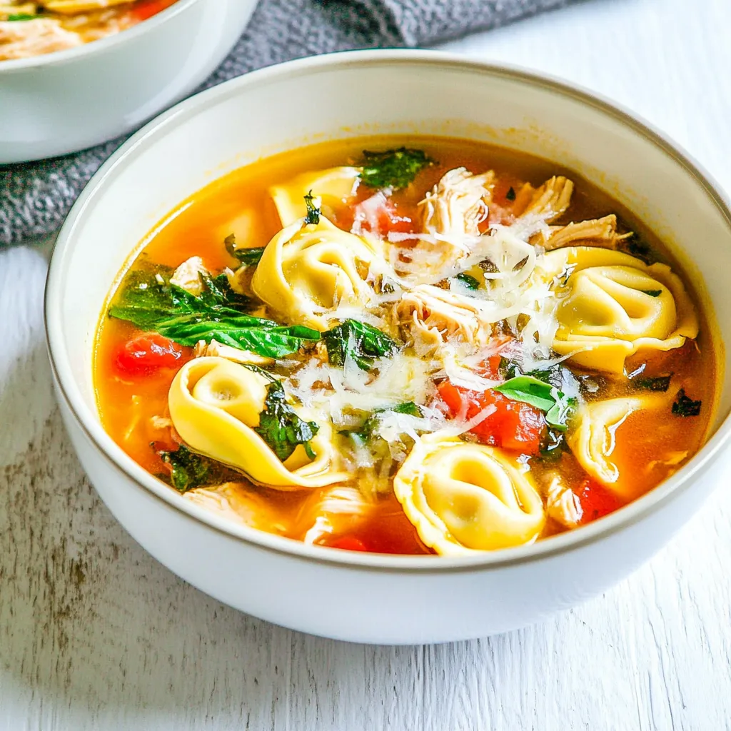 Slow Cooker Chicken Tortellini Soup