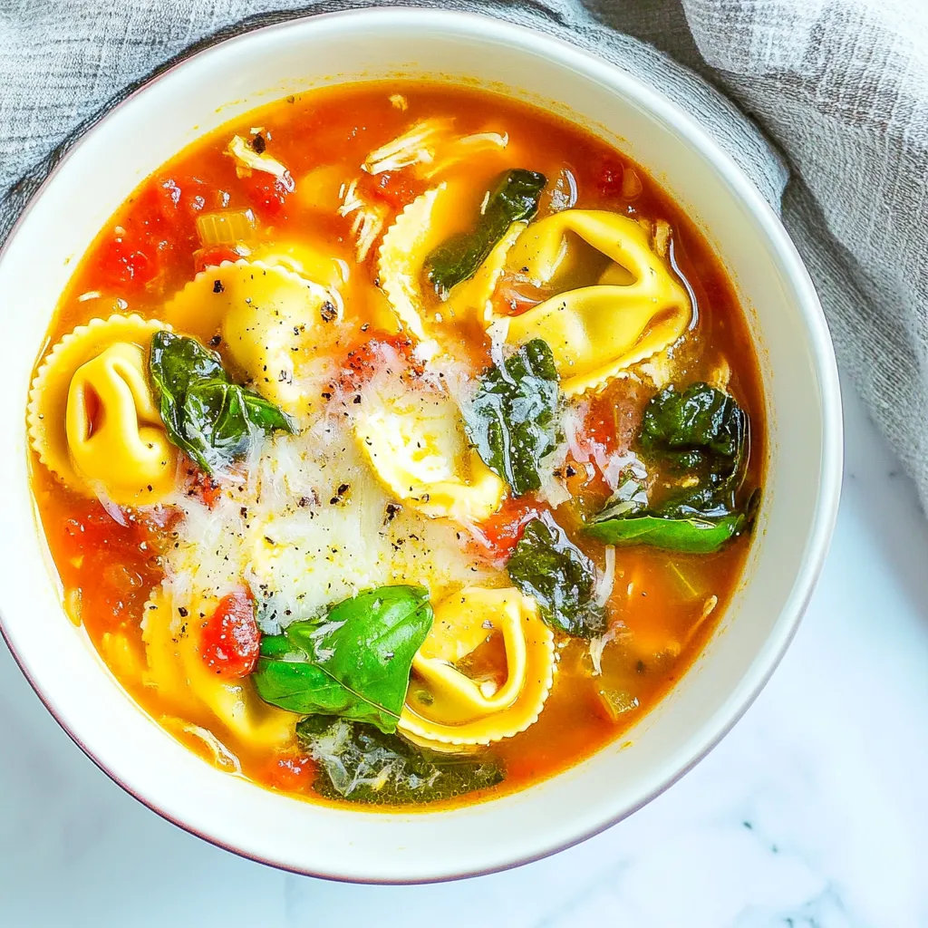 Slow Cooker Chicken Tortellini Soup
