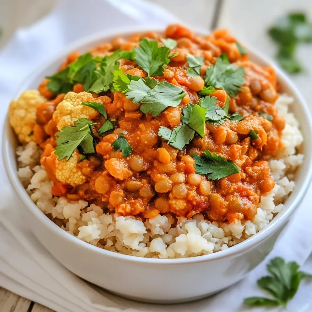 Slow Cooker Red Lentil Cauliflower Curry