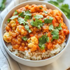 Slow Cooker Red Lentil Cauliflower Curry