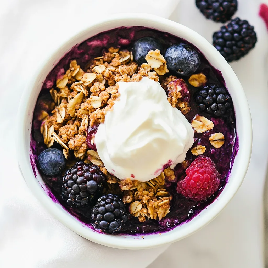 Slow Cooker Triple Berry Crisp