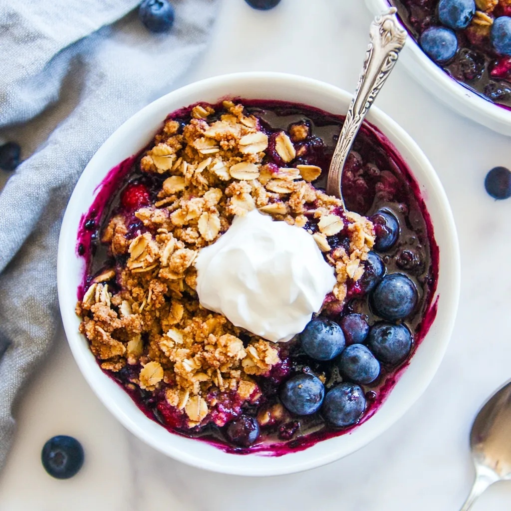 Slow Cooker Triple Berry Crisp
