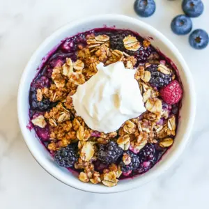 Slow Cooker Triple Berry Crisp