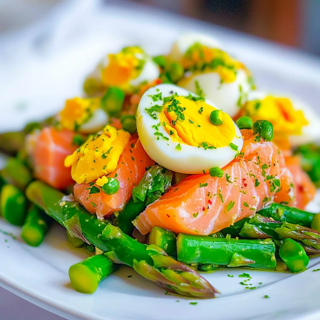Smoked Salmon with Asparagus and Egg Salad
