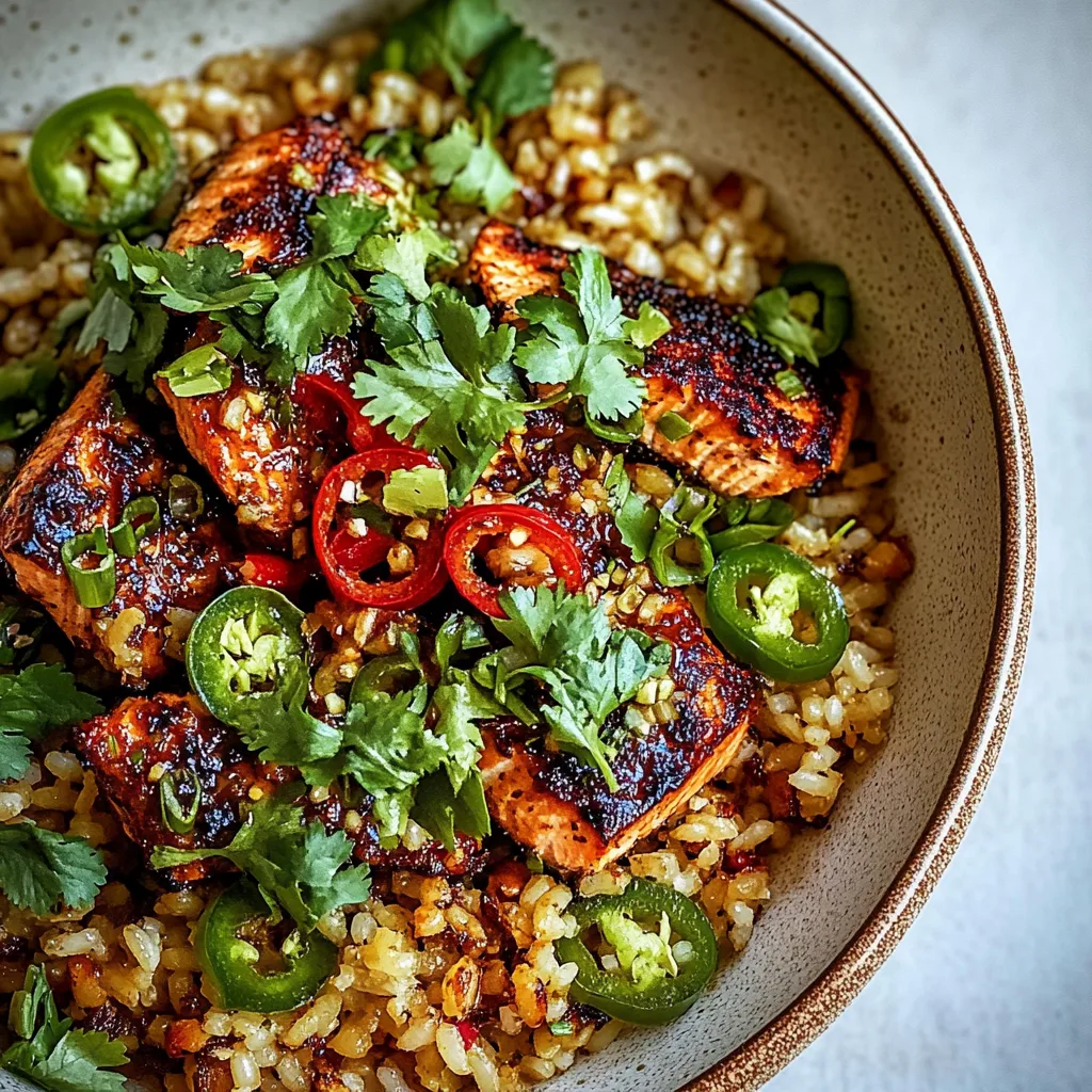 Spicy Chipotle Honey Salmon Rice Salad