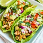 Spicy Shredded Chicken Lettuce Wrap Tacos