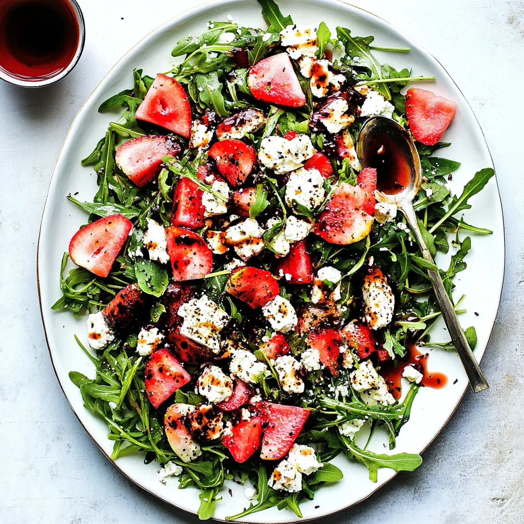 Strawberry Arugula Salad with Watermelon and Feta