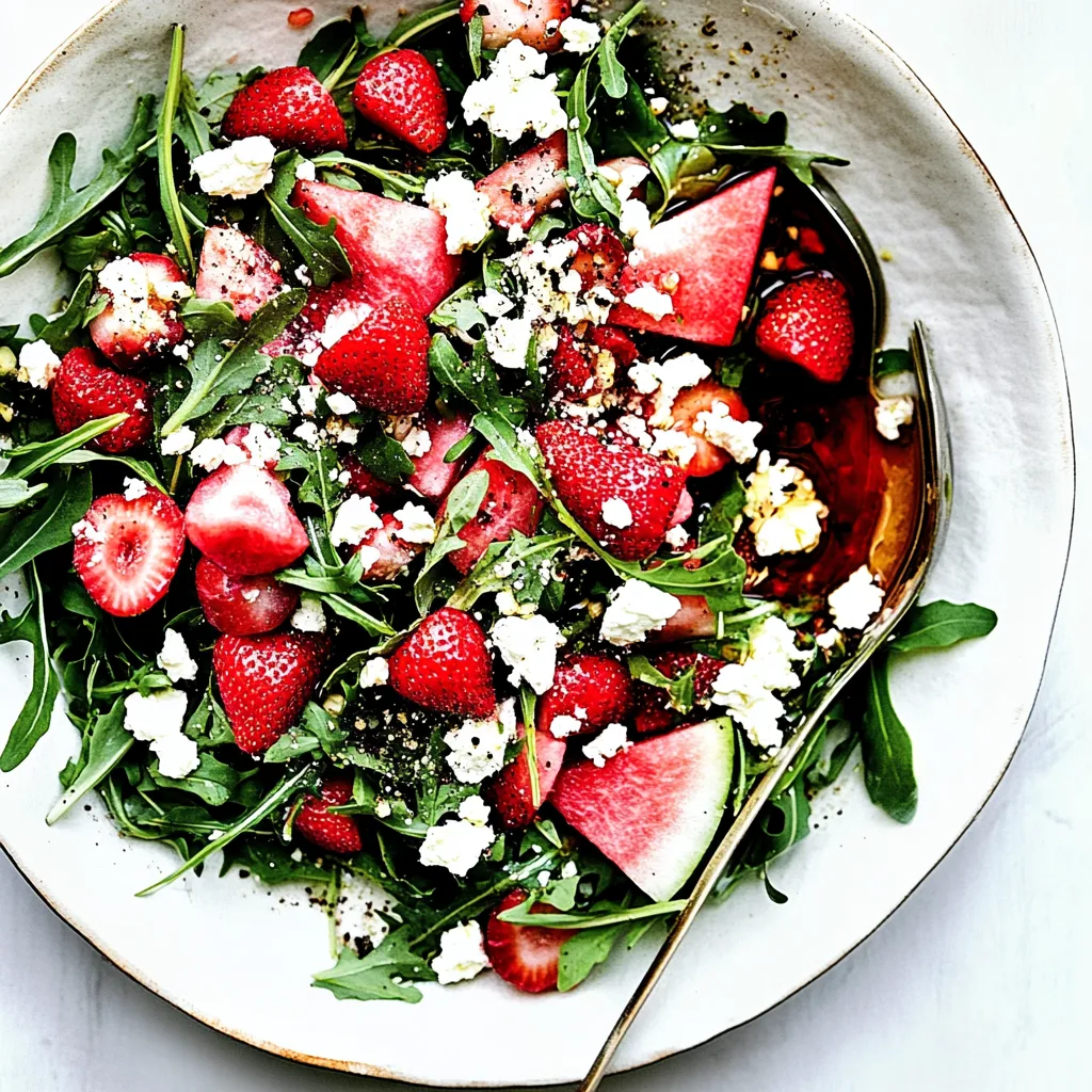 Strawberry Arugula Salad with Watermelon and Feta