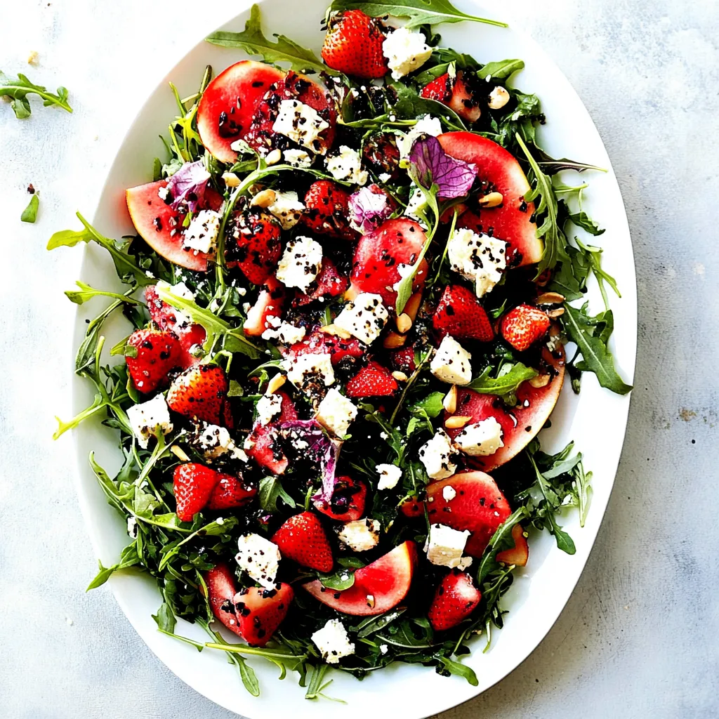 Strawberry Arugula Salad with Watermelon and Feta