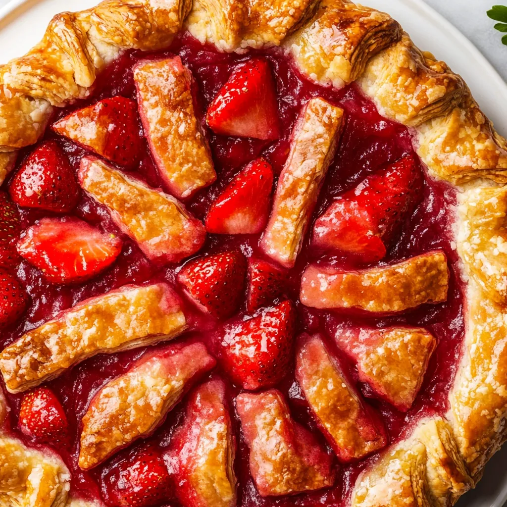 Strawberry Rhubarb Puff Pastry Galette