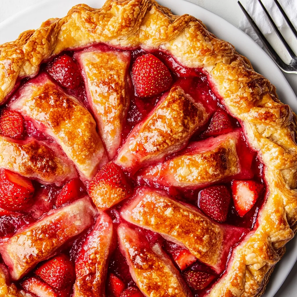 Strawberry Rhubarb Puff Pastry Galette
