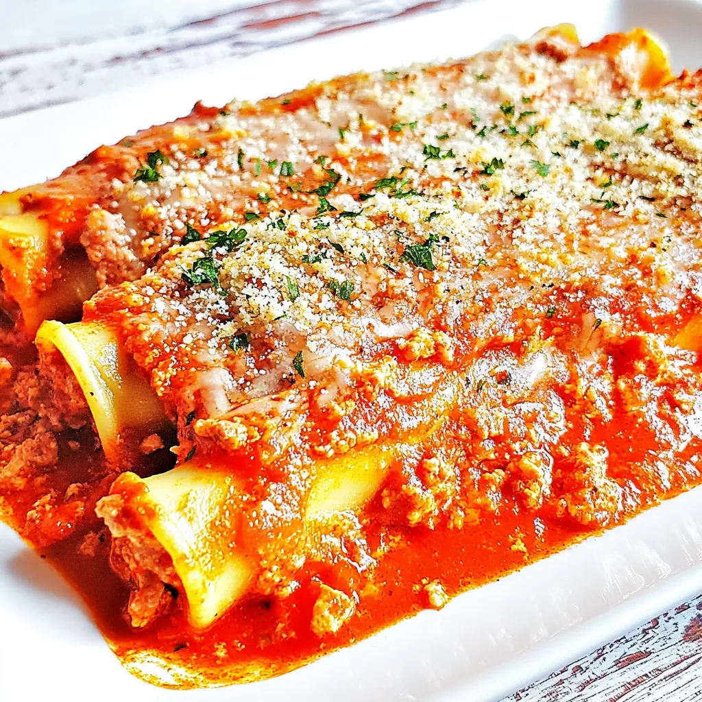 Stuffed Manicotti with Meat and Cheese