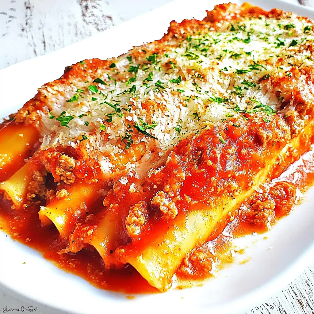 Stuffed Manicotti with Meat and Cheese