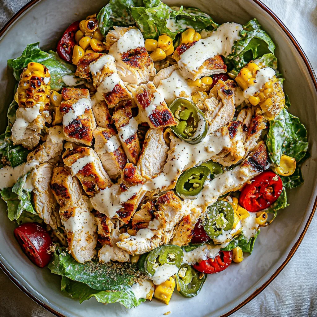 Tajín Chicken Jalapeño Corn Caesar Salad