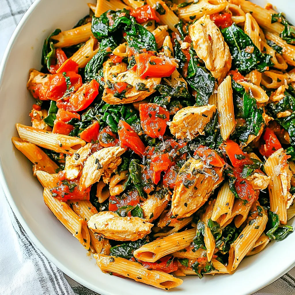 Tomato Spinach Chicken Pasta