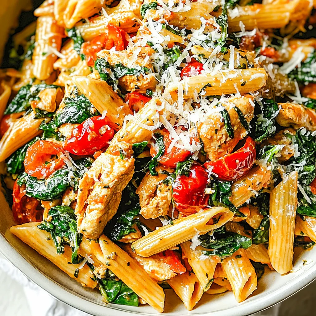 Tomato Spinach Chicken Pasta