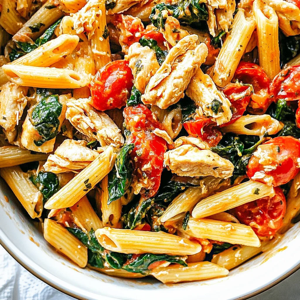 Tomato Spinach Chicken Pasta