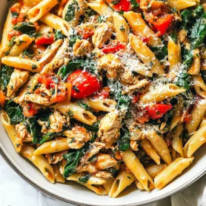 Tomato Spinach Chicken Pasta