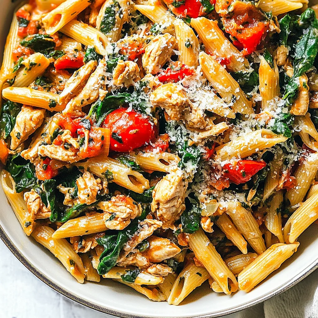 Tomato Spinach Chicken Pasta