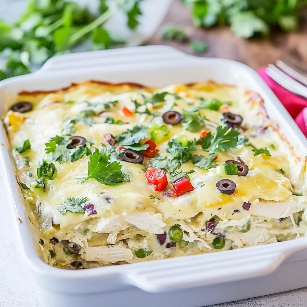 White Chicken Enchilada Casserole