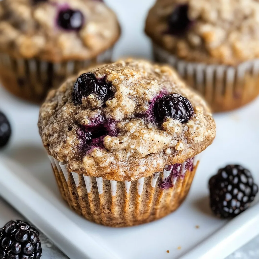 Whole Grain Blackberry Spice Muffins
