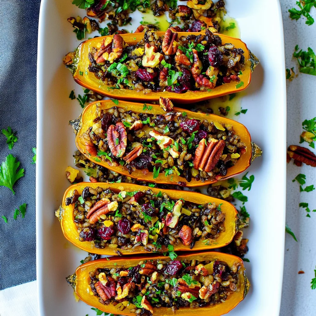 Wild Rice Stuffed Delicata Squash