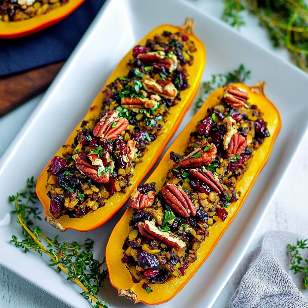 Wild Rice Stuffed Delicata Squash