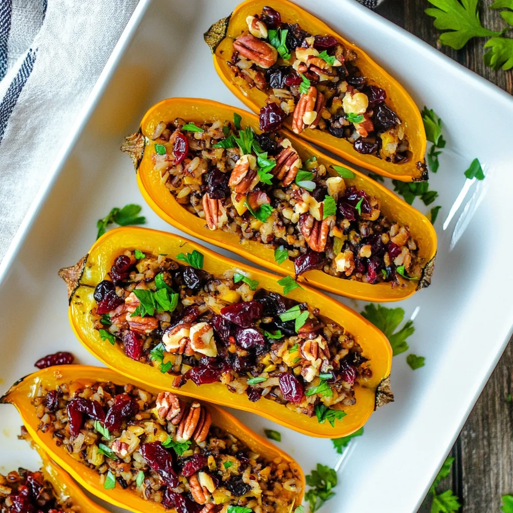 Wild Rice Stuffed Delicata Squash