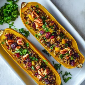 Wild Rice Stuffed Delicata Squash
