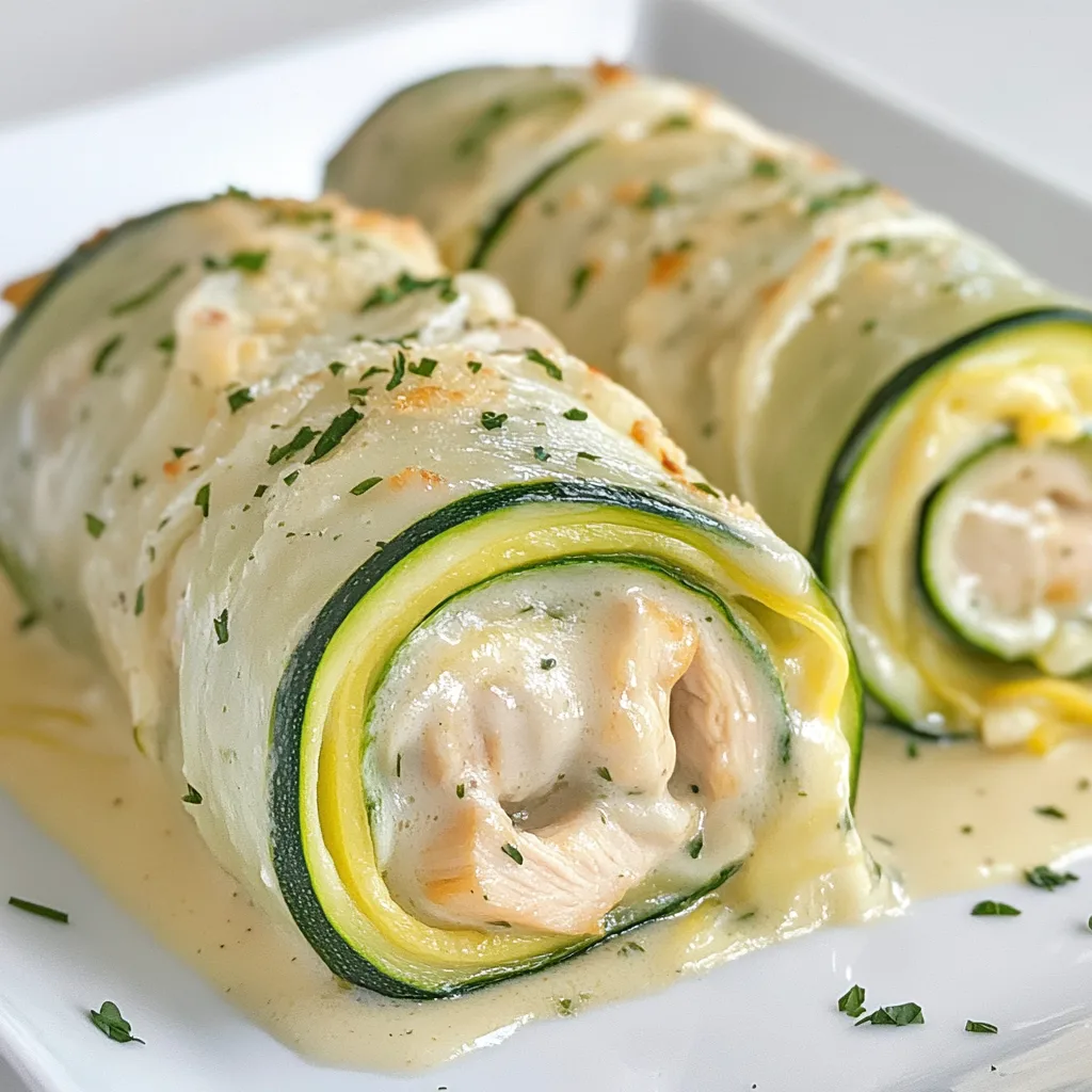 Zucchini Chicken Alfredo Roll Ups